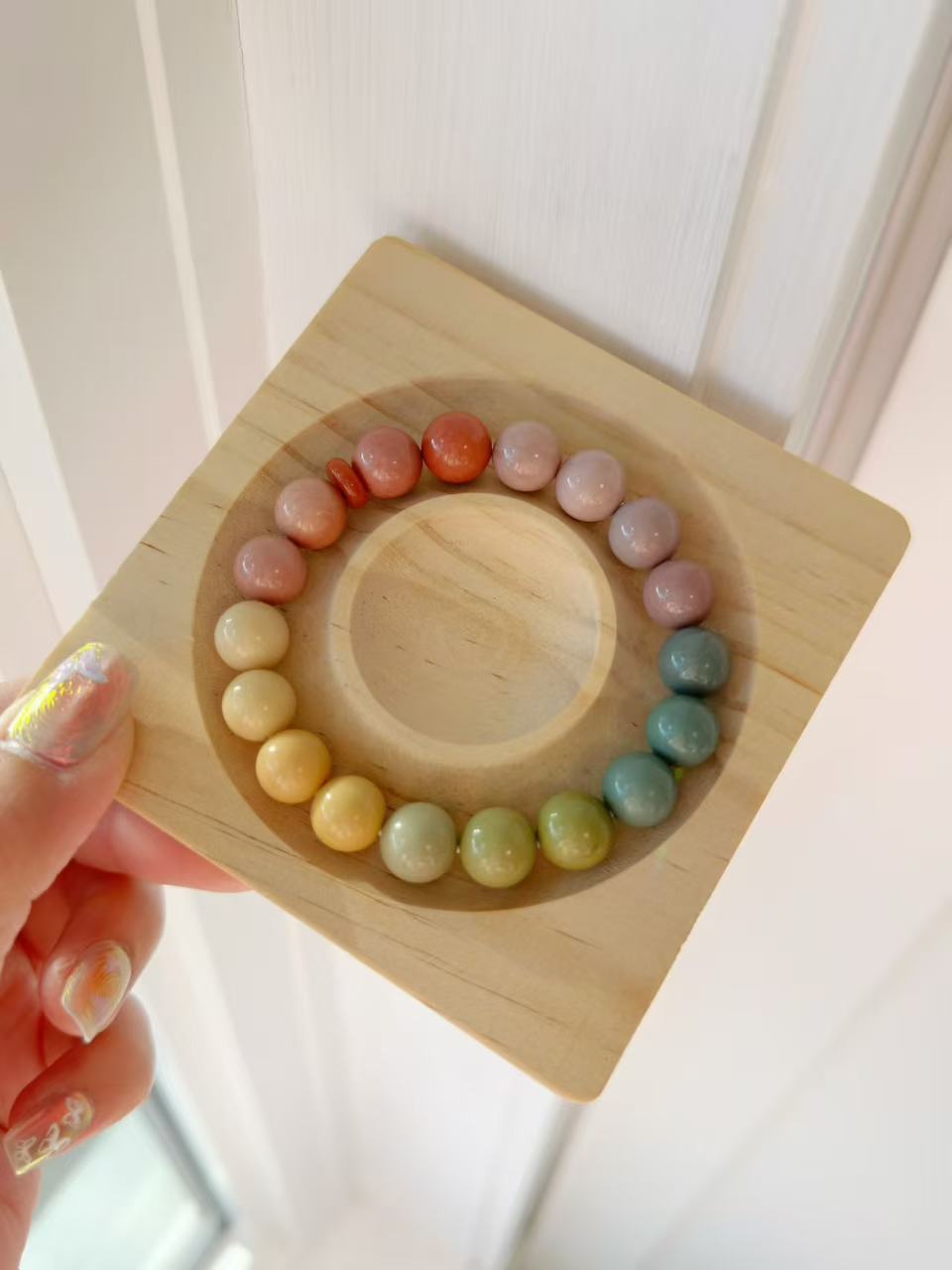 10mm Pastel Rainbow Alashan Bracelet