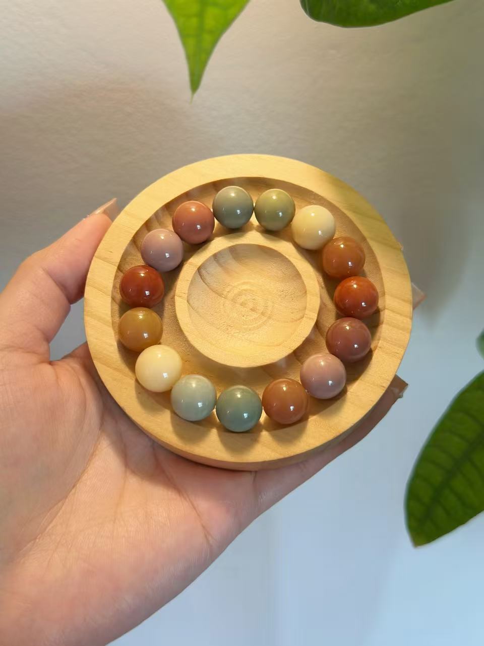 12mm Rainbow Alashan Agate Bead Bracelet | Handmade Jewellery | Gemstone with Charm Accessories | Gift for Her