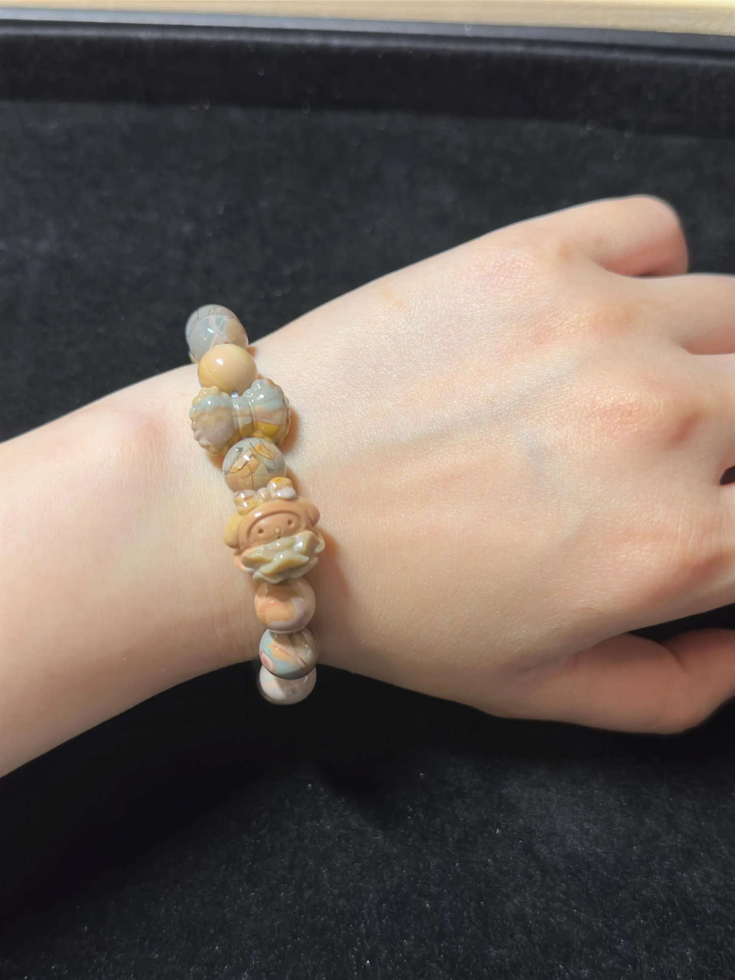 Exploded Dreamy Alashan Agate Beads Bracelet with Charm | Gemstone | Design Bracelet | Handmade Jewelry | DIY | Gift Idea