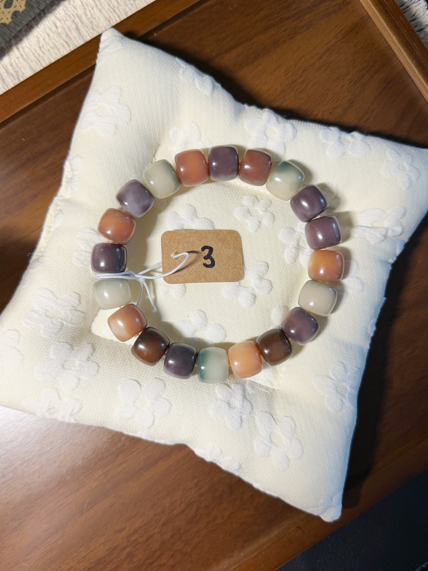 13mm莫奈花园 Bodhi Root Bracelet | Prayer Beads | Handmade Bracelet | Natural Bodhi Root