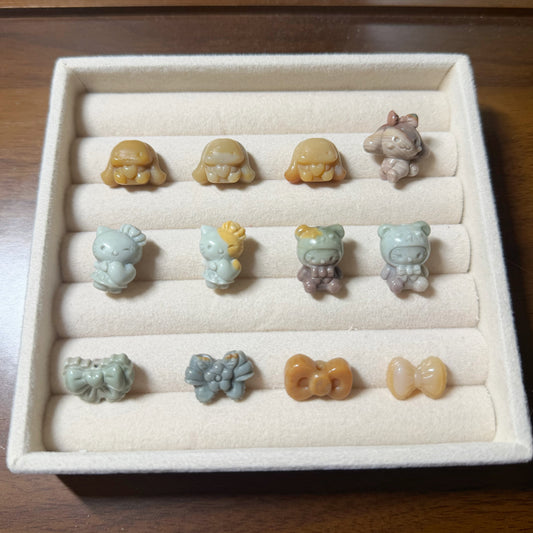 SR 12 Alashan Agate Bead Charms | Natural Stone Beads, Mixed Colors & Styles | DIY Jewelry Supplies