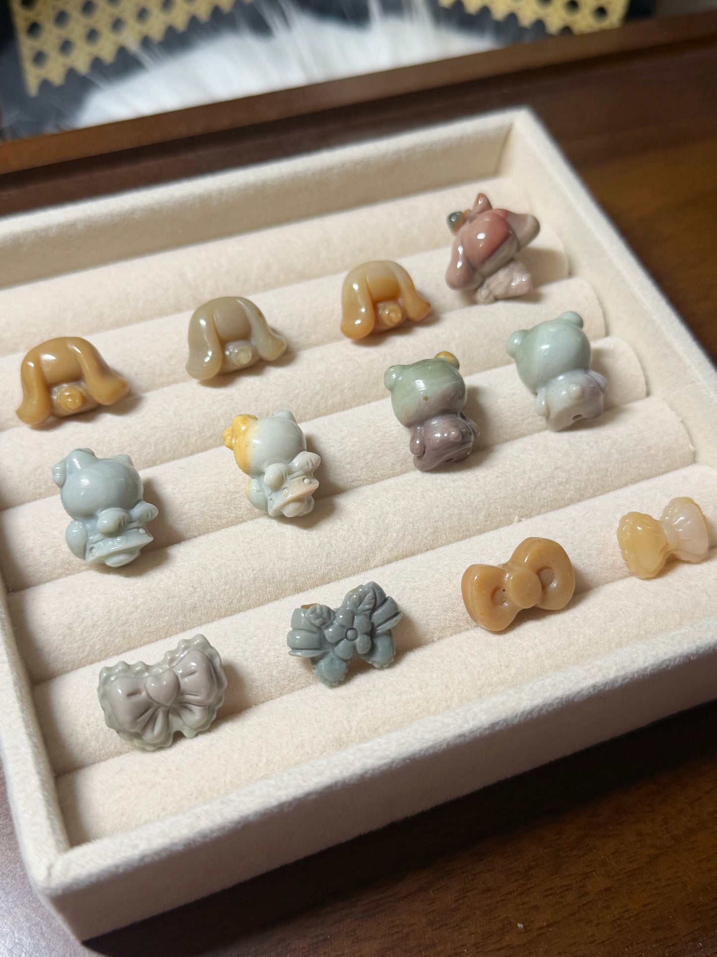 SR 12 Alashan Agate Bead Charms | Natural Stone Beads, Mixed Colors & Styles | DIY Jewelry Supplies