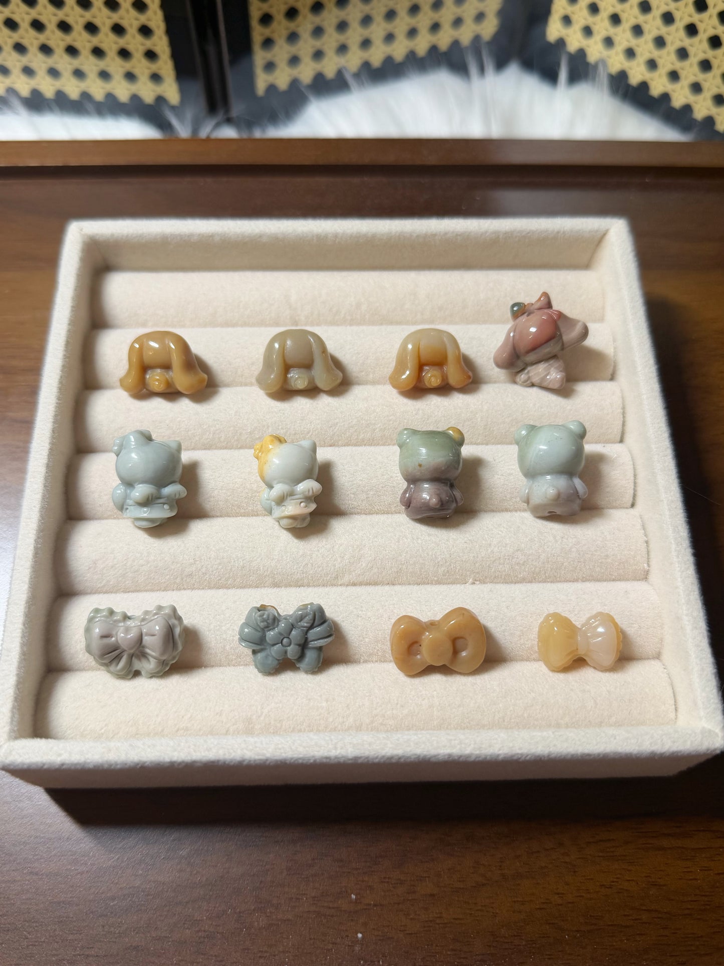 SR 12 Alashan Agate Bead Charms | Natural Stone Beads, Mixed Colors & Styles | DIY Jewelry Supplies