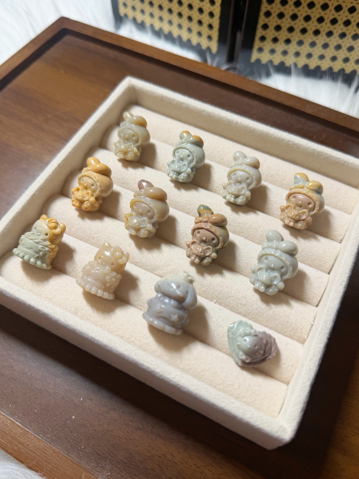 SR 11 Alashan Agate Bead Charms | Natural Stone Beads, Mixed Colors & Styles | DIY Jewelry Supplies