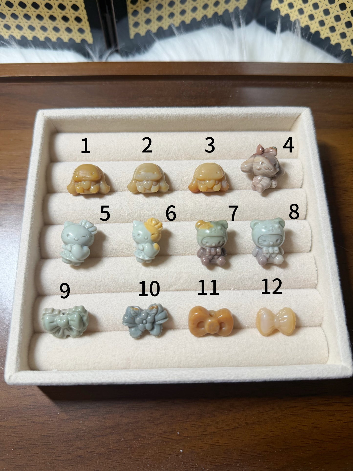 SR 12 Alashan Agate Bead Charms | Natural Stone Beads, Mixed Colors & Styles | DIY Jewelry Supplies