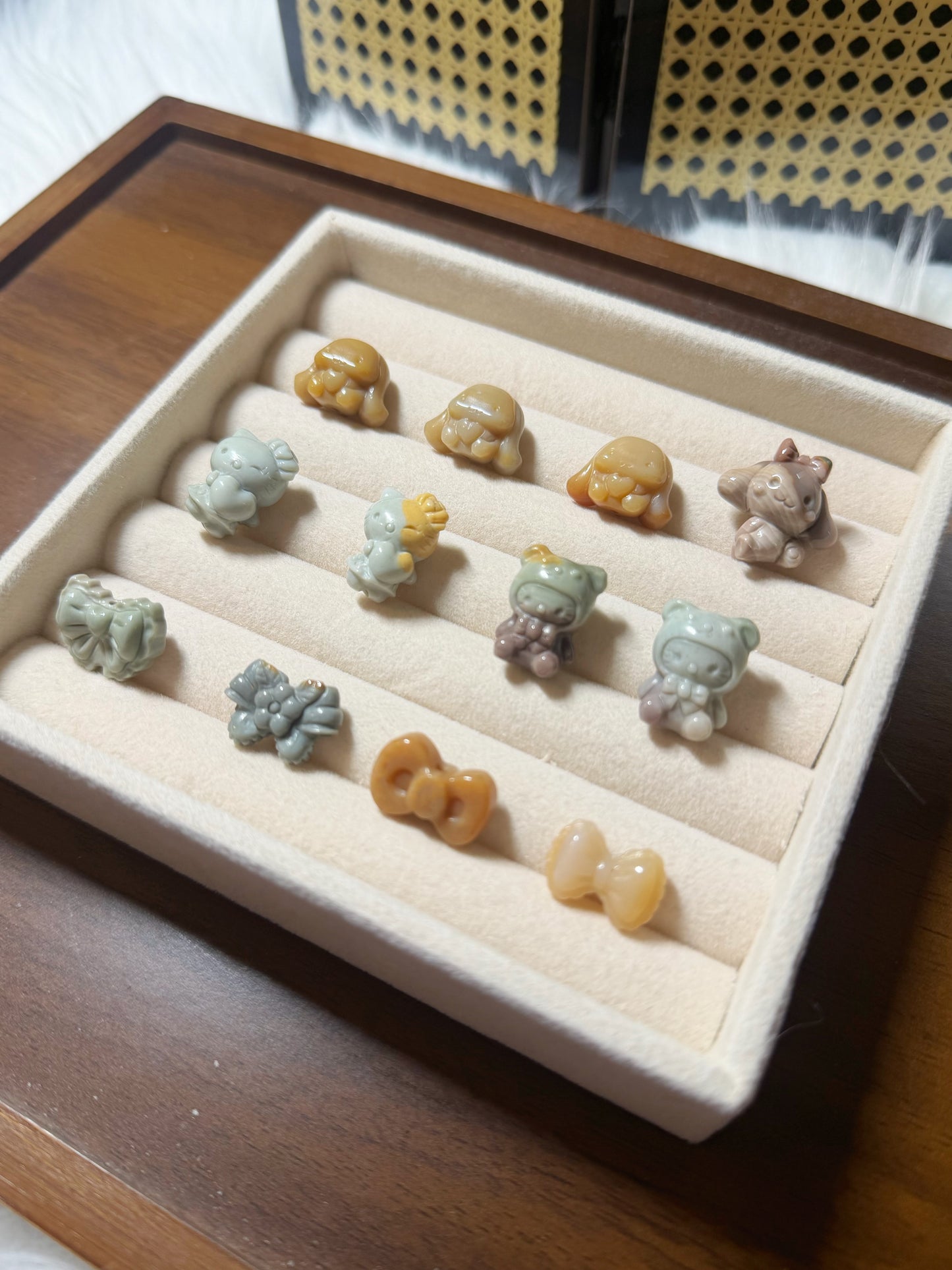 SR 12 Alashan Agate Bead Charms | Natural Stone Beads, Mixed Colors & Styles | DIY Jewelry Supplies