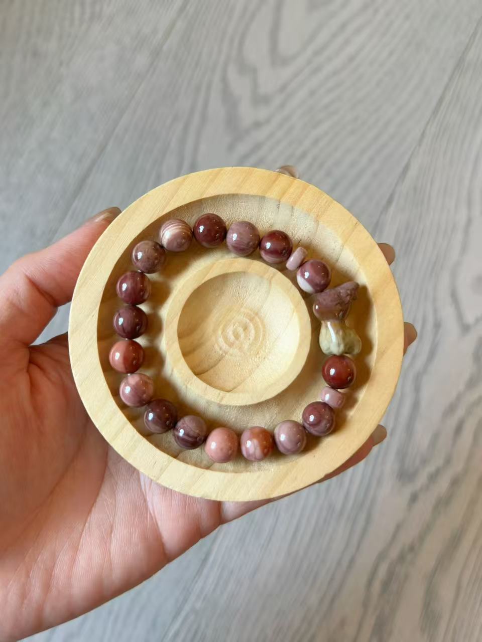 Dry Rose with Deer Charm Alashan Agate DIY Bracelet