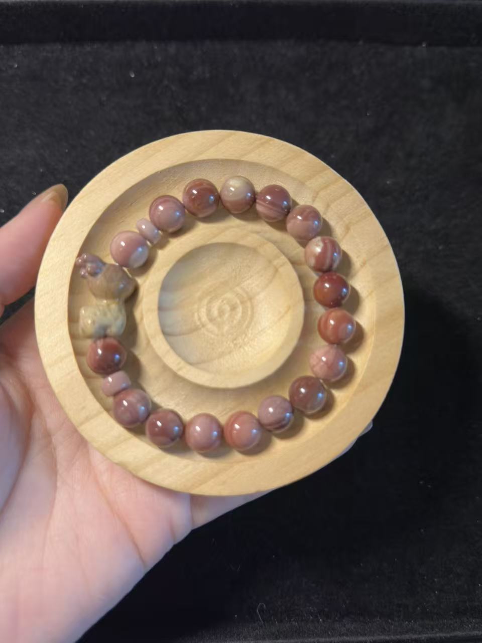 Dry Rose with Deer Charm Alashan Agate DIY Bracelet
