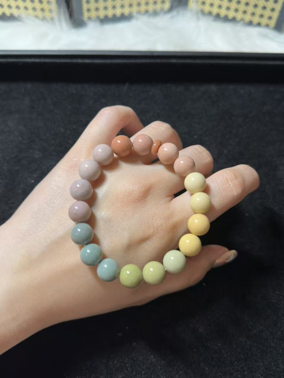 10mm Pastel Rainbow Alashan Bracelet