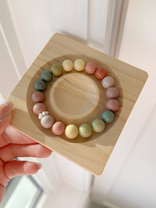 10mm Pastel Rainbow Beads for 1 Bracelet