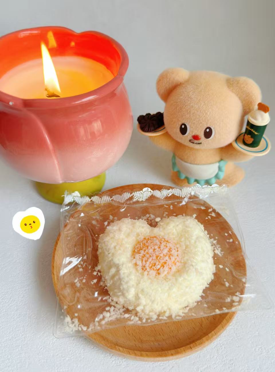Heart Shape Fried Egg Handmade Taba Squishy