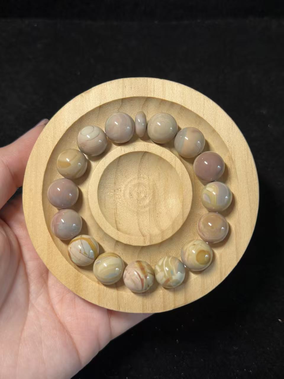 Dreamlike Alashan Agate Bead  Bracelet Gift for Her | Gemstone Natural Textured Stones Handmade Jewelry