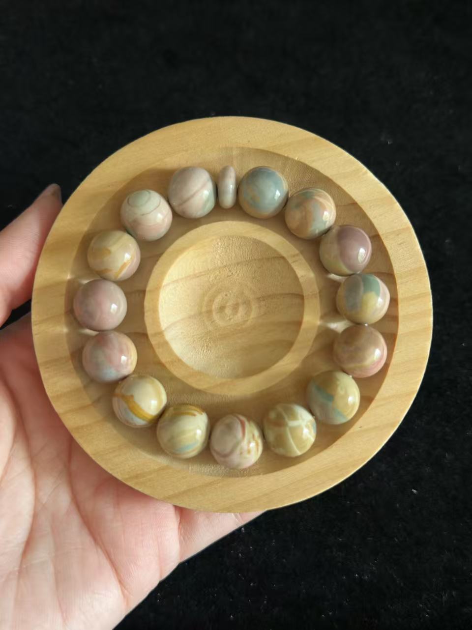 Dreamlike Alashan Agate Bead  Bracelet Gift for Her | Gemstone Natural Textured Stones Handmade Jewelry