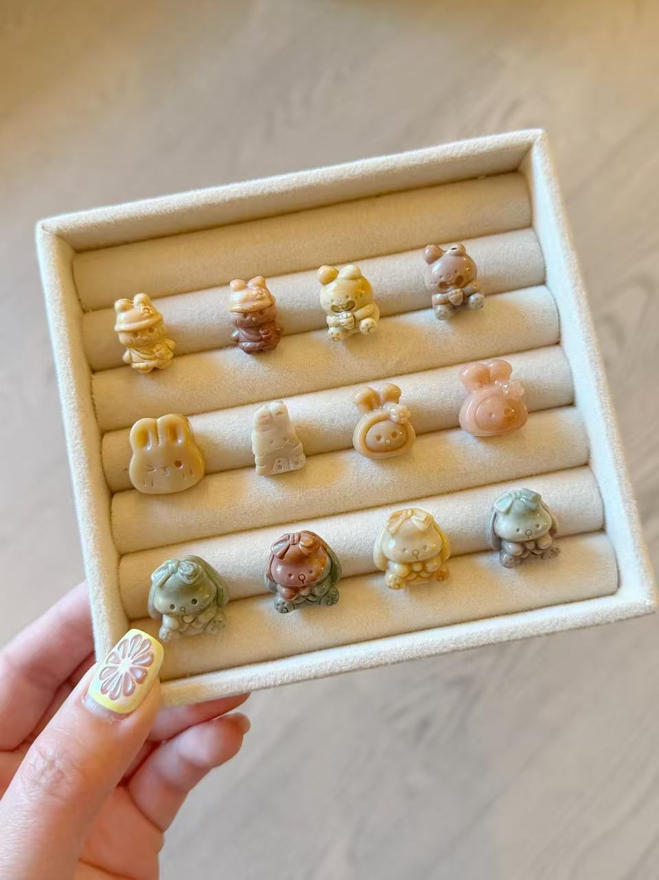 RABBIT 2 Alashan Agate Bead Charms | Natural Stone Beads, Mixed Colors & Styles | DIY Jewelry Supplies