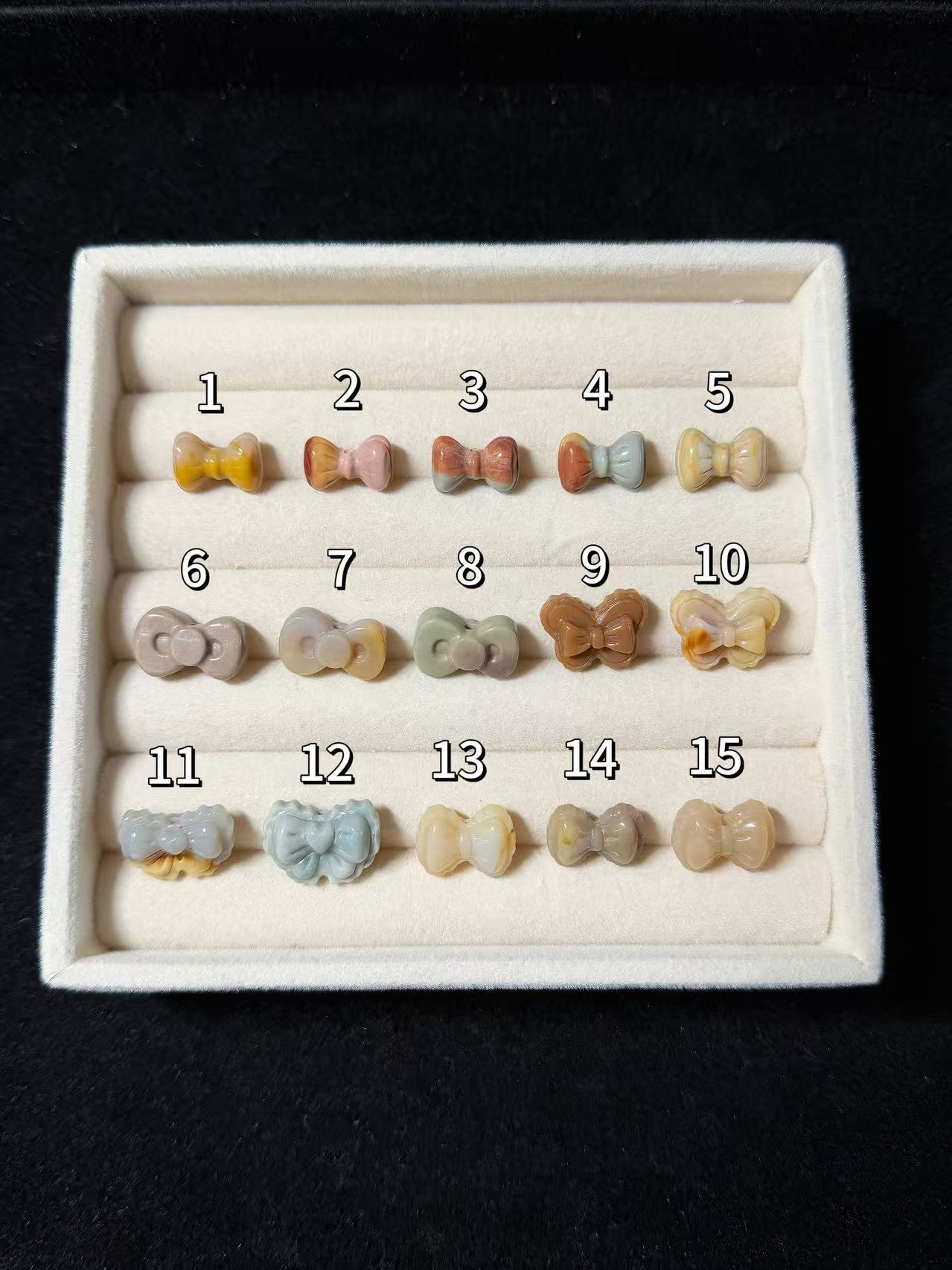 BOWKNOT 3 Alashan Agate Bead Charms | Natural Stone Beads, Mixed Colors & Styles | DIY Jewelry Supplies