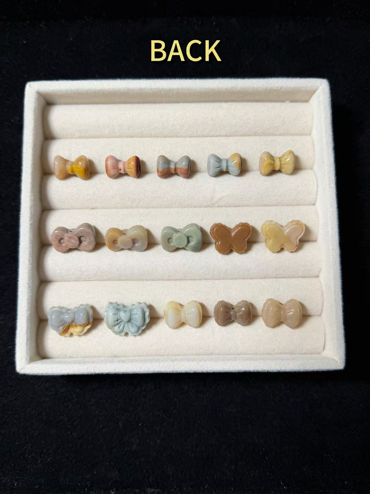 BOWKNOT 3 Alashan Agate Bead Charms | Natural Stone Beads, Mixed Colors & Styles | DIY Jewelry Supplies