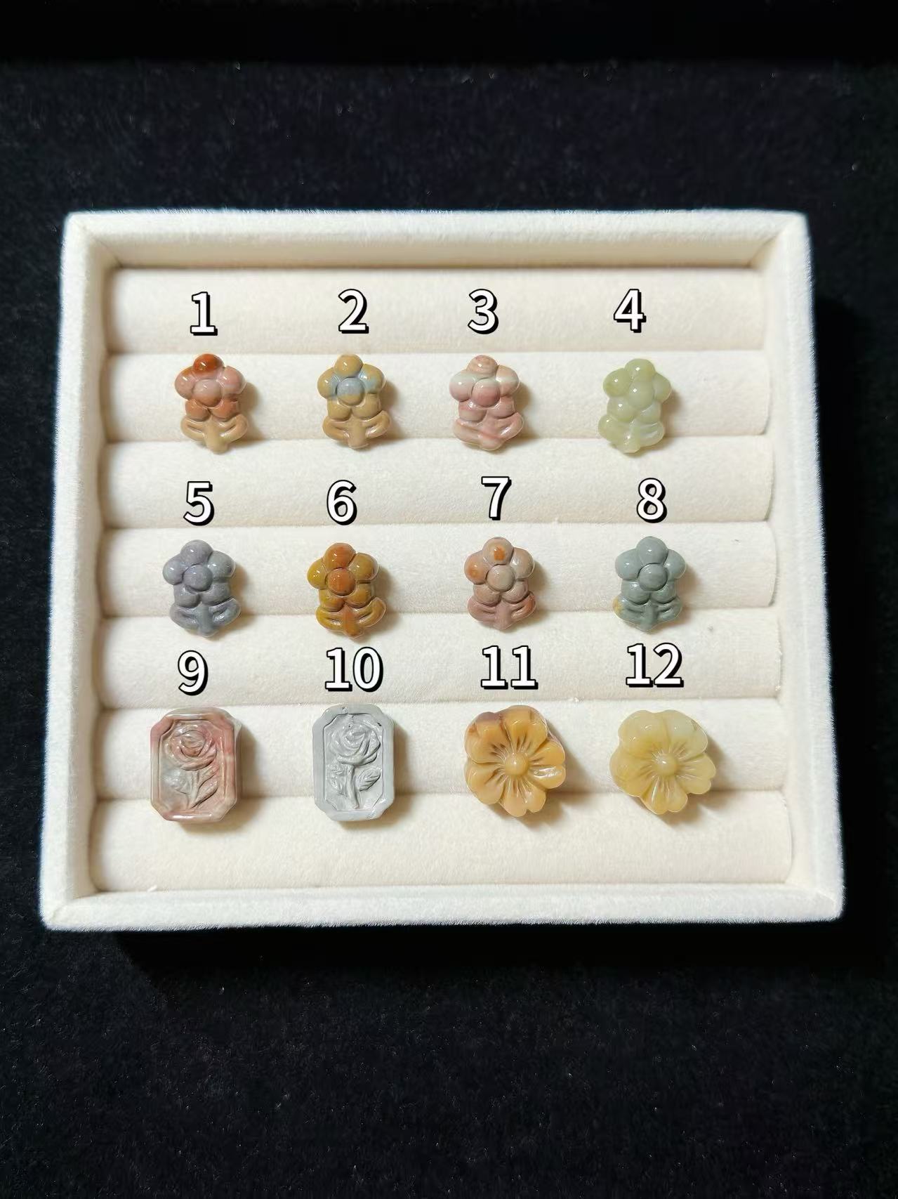 FLOWER Alashan Agate Bead Charms | Natural Stone Beads, Mixed Colors & Styles | DIY Jewelry Supplies