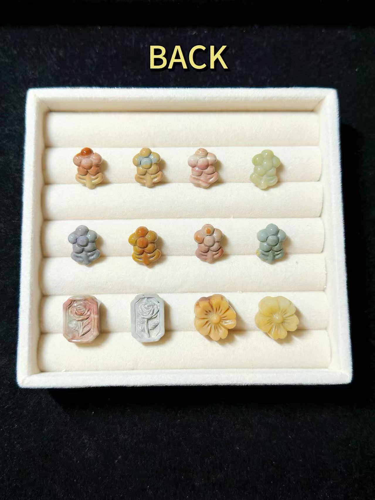 FLOWER Alashan Agate Bead Charms | Natural Stone Beads, Mixed Colors & Styles | DIY Jewelry Supplies