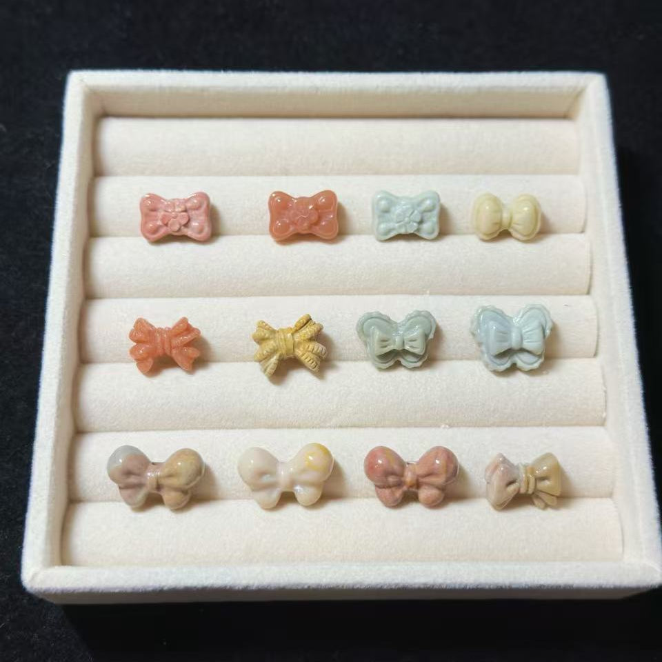 BOWKNOT 2 Alashan Agate Bead Charms | Natural Stone Beads, Mixed Colors & Styles | DIY Jewelry Supplies