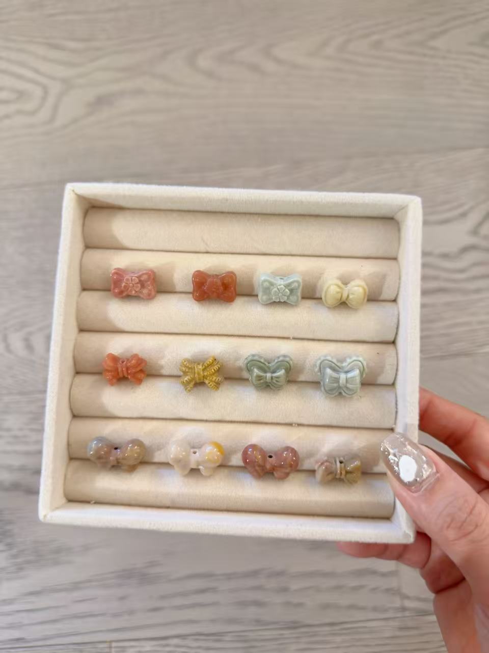 BOWKNOT 2 Alashan Agate Bead Charms | Natural Stone Beads, Mixed Colors & Styles | DIY Jewelry Supplies