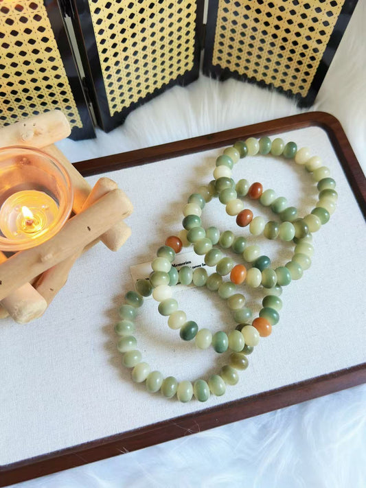 13mm玉化算盘 Bodhi Root Bracelet | Prayer Beads | Handmade Bracelet | Natural Bodhi Root