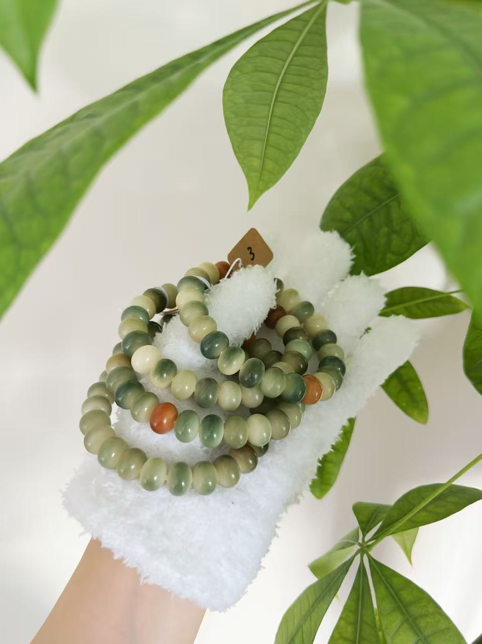 13mm玉化算盘 Bodhi Root Bracelet | Prayer Beads | Handmade Bracelet | Natural Bodhi Root
