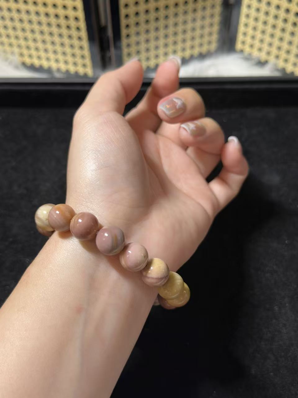 11mm Grape Alashan Agate Bead Bracelet with Flower Charm Birthday Gift | Natural stone Handmade Bracelet | Energy Bracelet Gift for Her