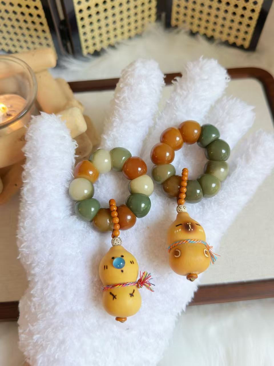 Bodhi Root Handheld 浓郁多宝蒜瓣大肠 | Prayer Beads | Handmade Stress Relieve Toy | Natural Bodhi Root