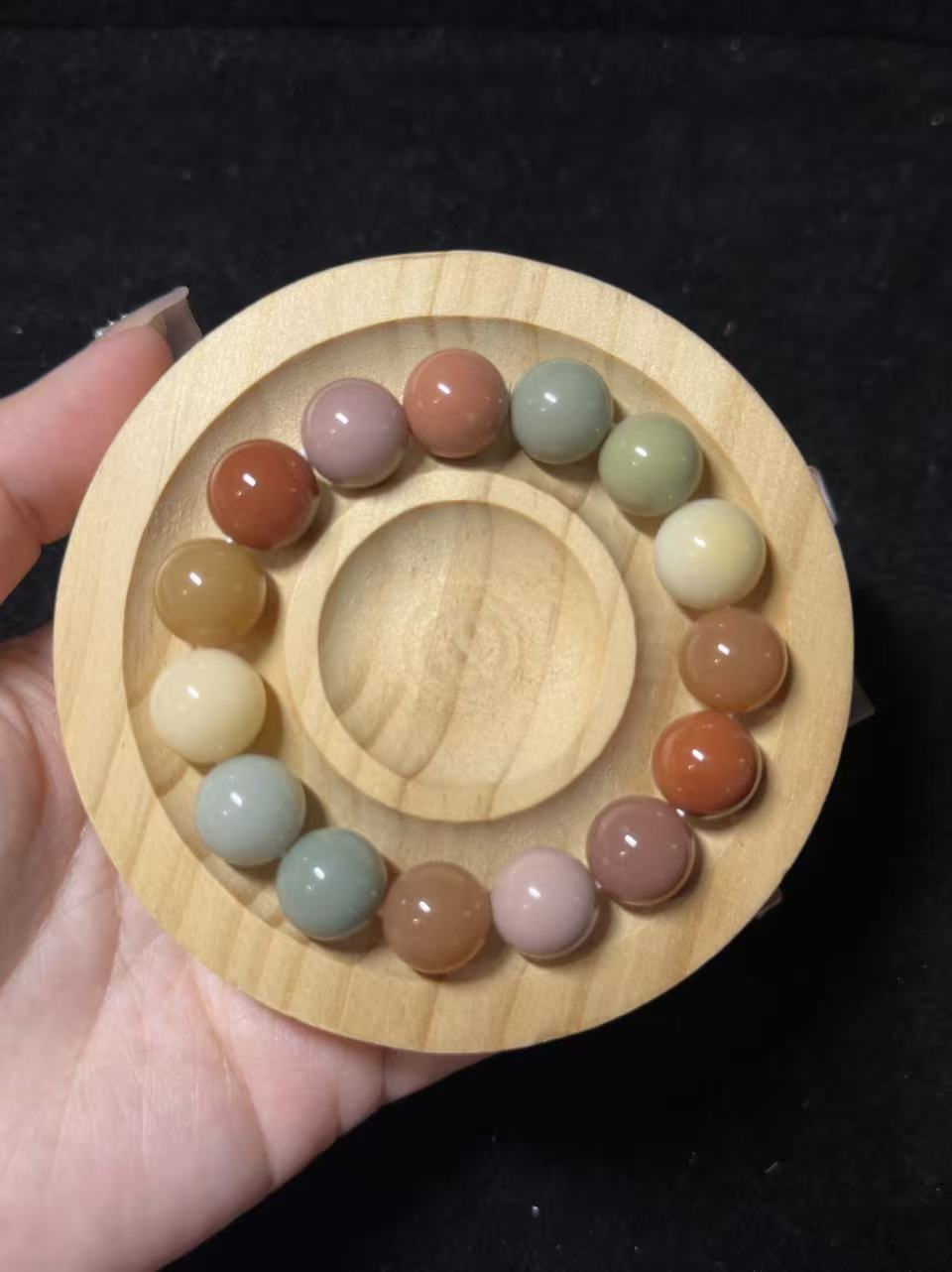 12mm Rainbow Alashan Agate Bead Bracelet | Handmade Jewellery | Gemstone with Charm Accessories | Gift for Her