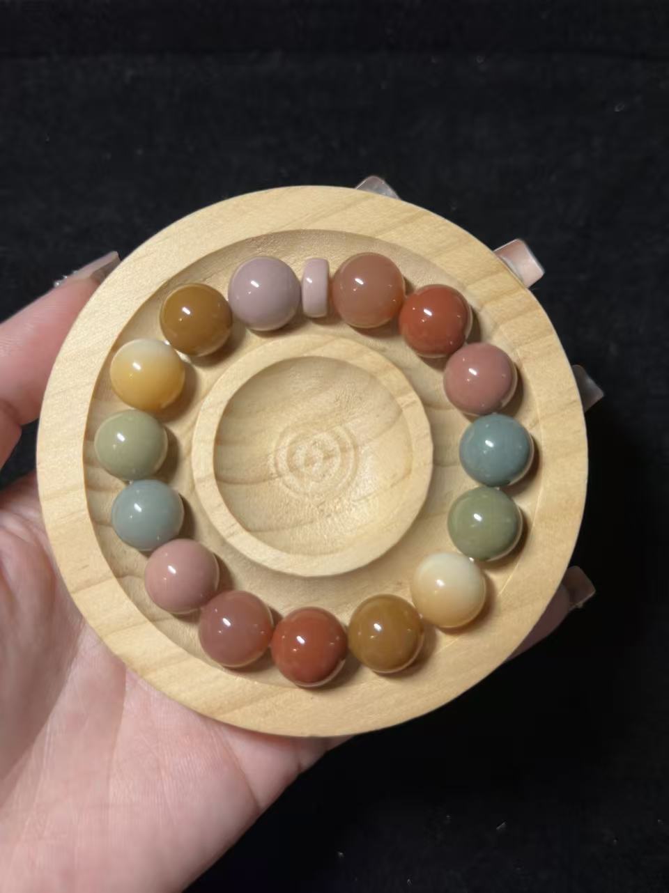 12mm Rainbow Alashan Agate Beads Bracelet | Handmade Jewellery | Gemstone with Charm Accessories | Gift for Her