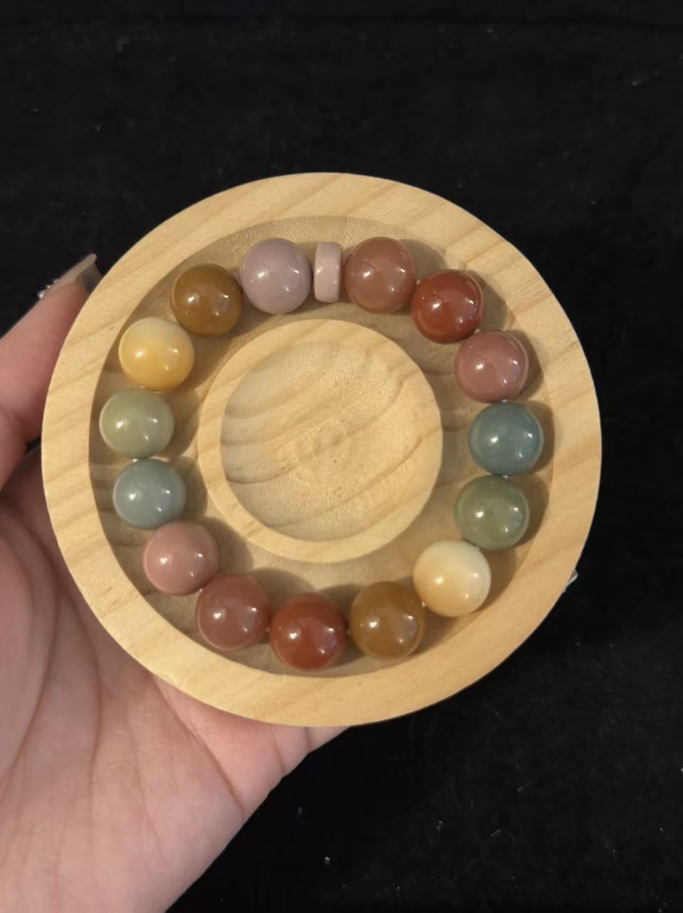 12mm Rainbow Alashan Agate Beads Bracelet | Handmade Jewellery | Gemstone with Charm Accessories | Gift for Her