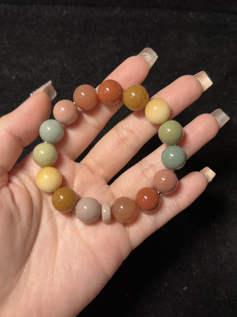 12mm Rainbow Alashan Agate Beads Bracelet | Handmade Jewellery | Gemstone with Charm Accessories | Gift for Her