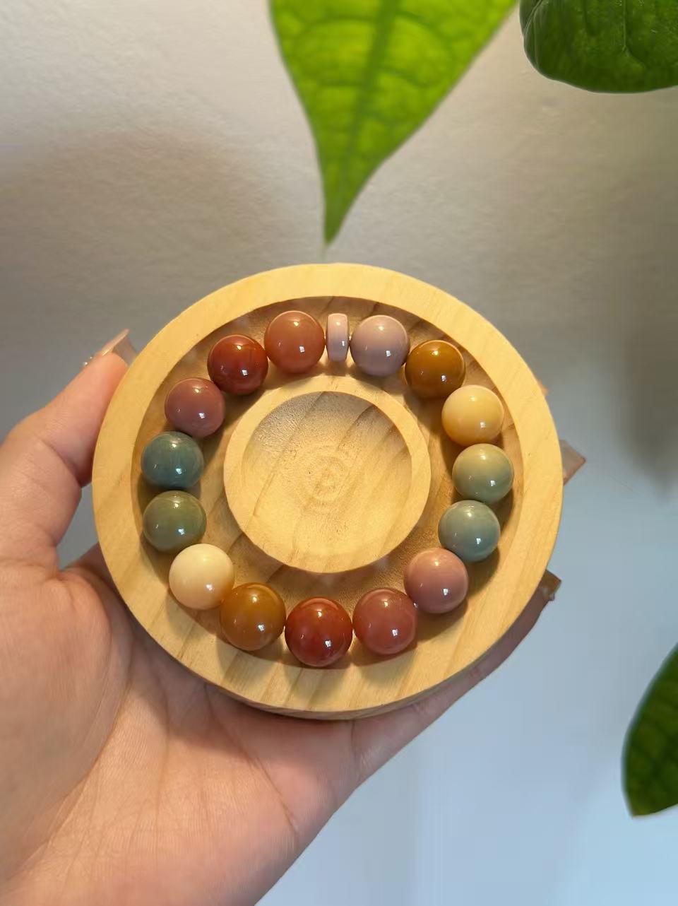 12mm Rainbow Alashan Agate Beads Bracelet | Handmade Jewellery | Gemstone with Charm Accessories | Gift for Her