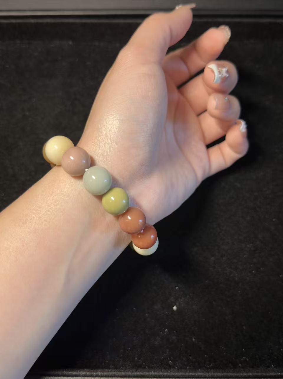 12mm Rainbow Alashan Agate Bead Bracelet with Kitty Charm | Handmade Jewellery | Gemstone with Charm Accessories | Gift for Her