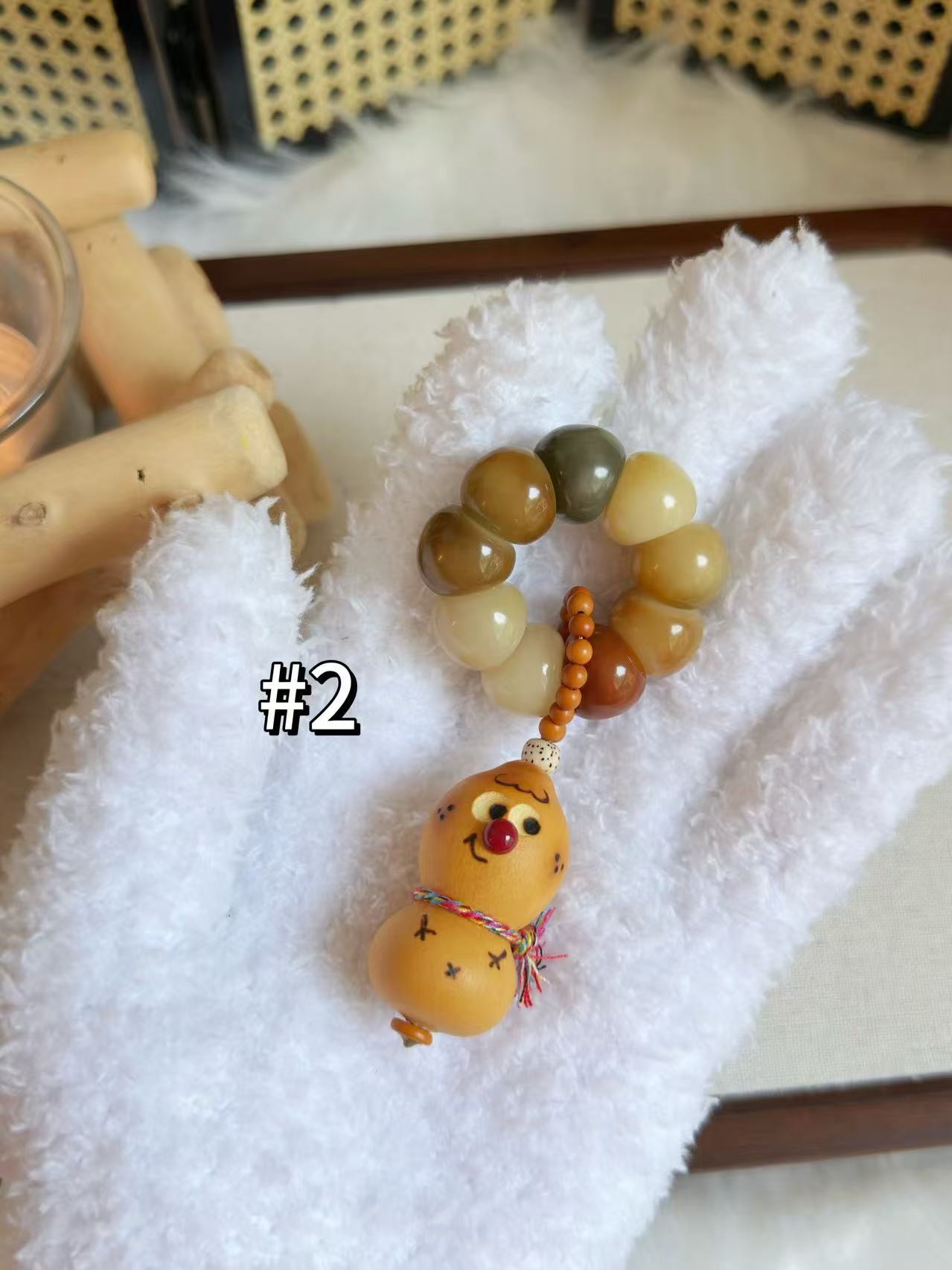 Bodhi Root Handheld 浓郁多宝蒜瓣大肠 | Prayer Beads | Handmade Stress Relieve Toy | Natural Bodhi Root