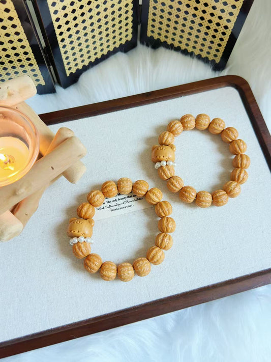 15mm 猴头京八凌 Monkey Head Walnut Bracelet | Natural Woods and Nuts | Handmade Bracelet