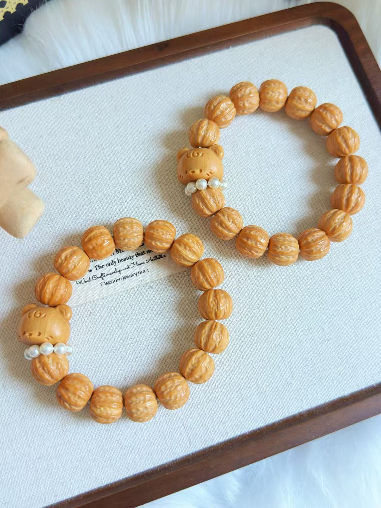 15mm 猴头京八凌 Monkey Head Walnut Bracelet | Natural Woods and Nuts | Handmade Bracelet