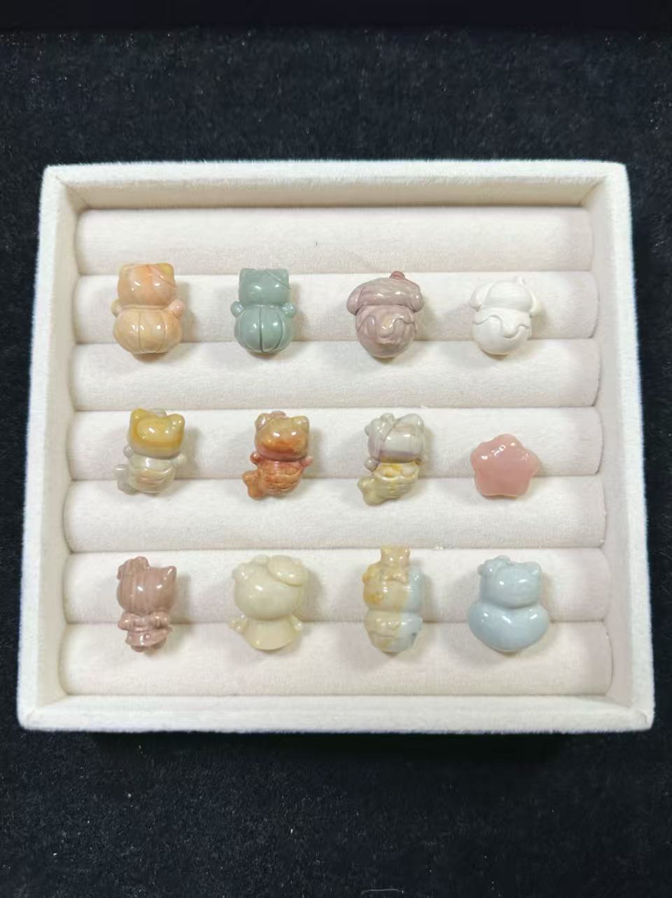 SR 5 Alashan Agate Bead Charms | Natural Stone Beads, Mixed Colors & Styles | DIY Jewelry Supplies