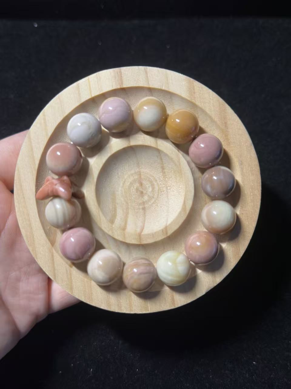 13mm Fruity Alashan Agate Bead Women Bracelet with Charm | Natural stone Handmade Bracelet | Energy Bracelet | Gift for Her