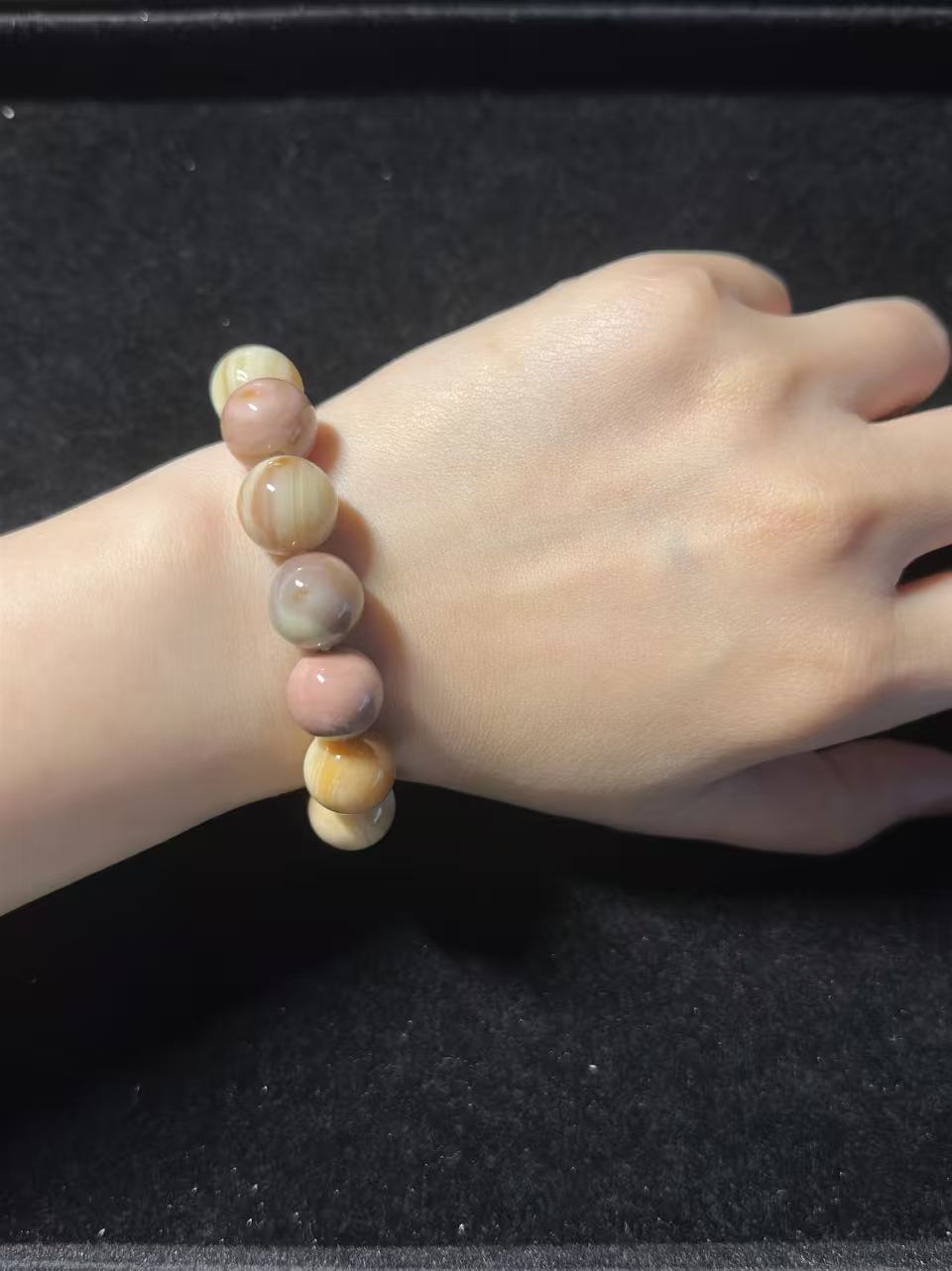 13mm Fruity Alashan Agate Bead Women Bracelet with Charm | Natural stone Handmade Bracelet | Energy Bracelet | Gift for Her