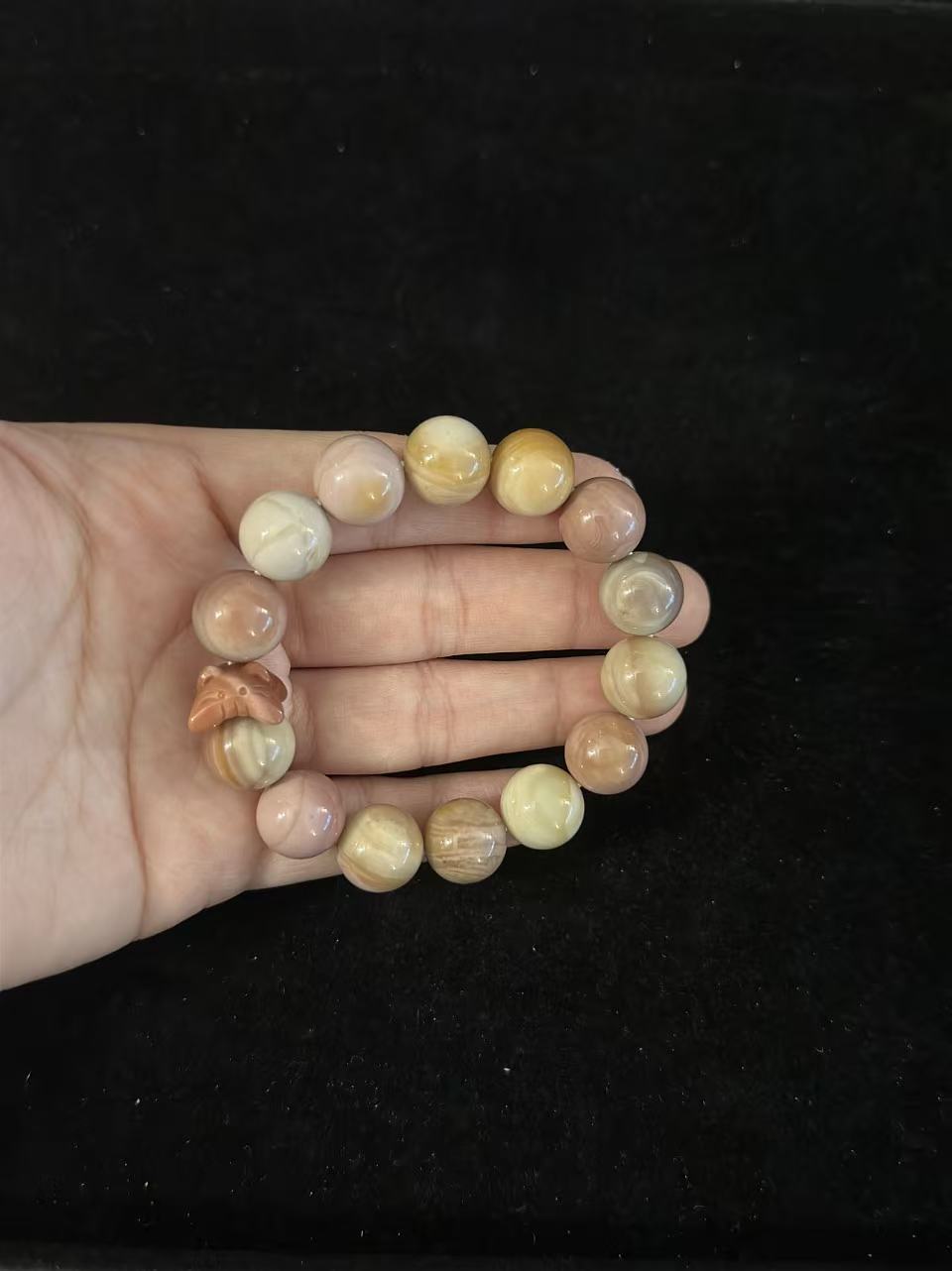 13mm Fruity Alashan Agate Bead Women Bracelet with Charm | Natural stone Handmade Bracelet | Energy Bracelet | Gift for Her