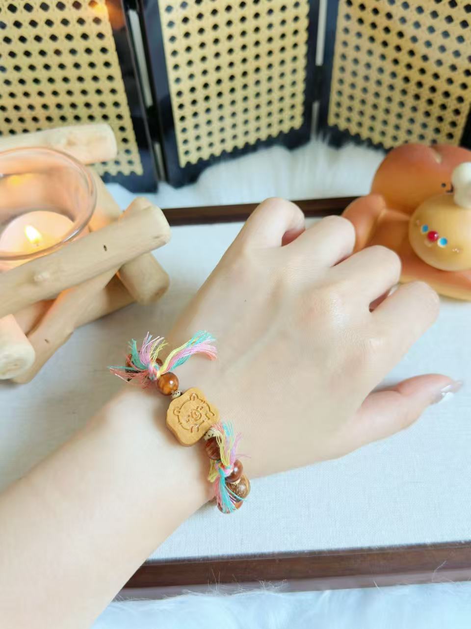 多宝手串Sandalwood Design Bracelet with Capybara Charm | Mix and Match Wood Beads Bracelet | Handmade DIY |