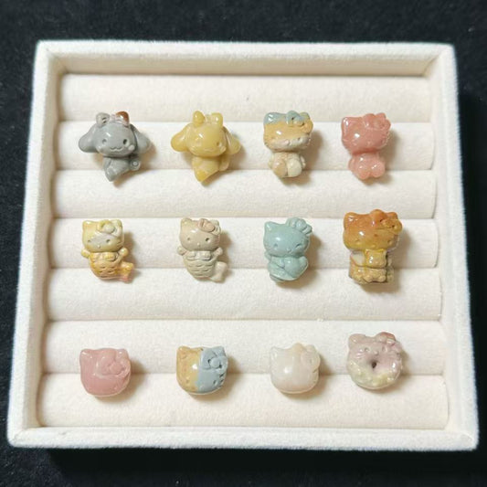 SR 4 Alashan Agate Bead Charms | Natural Stone Beads, Mixed Colors & Styles | DIY Jewelry Supplies