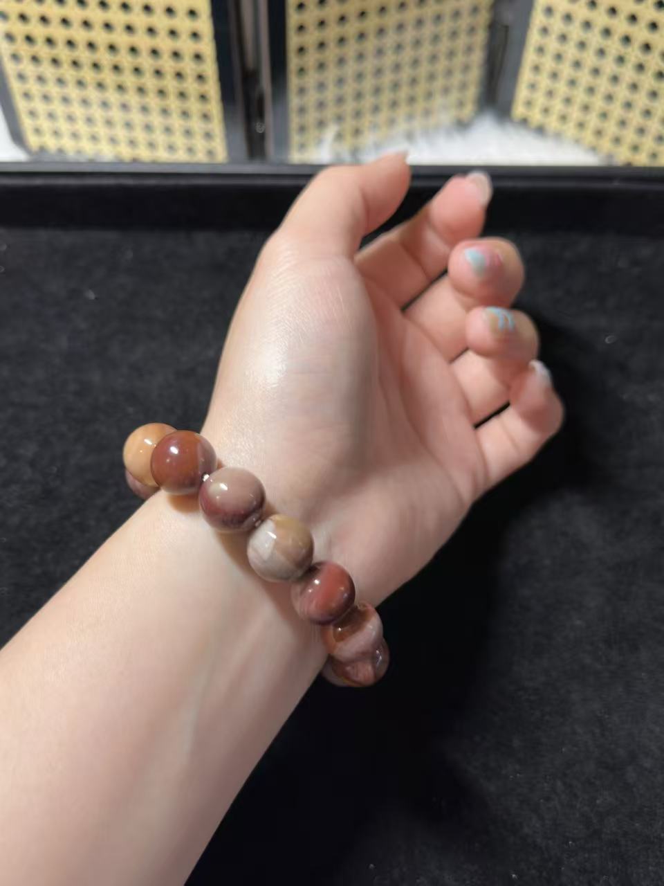 13mm Grape Alashan Agate Bead Bracelet with Kitty Charm Birthday Gift | Natural stone Handmade Bracelet | Energy Bracelet Gift for Her