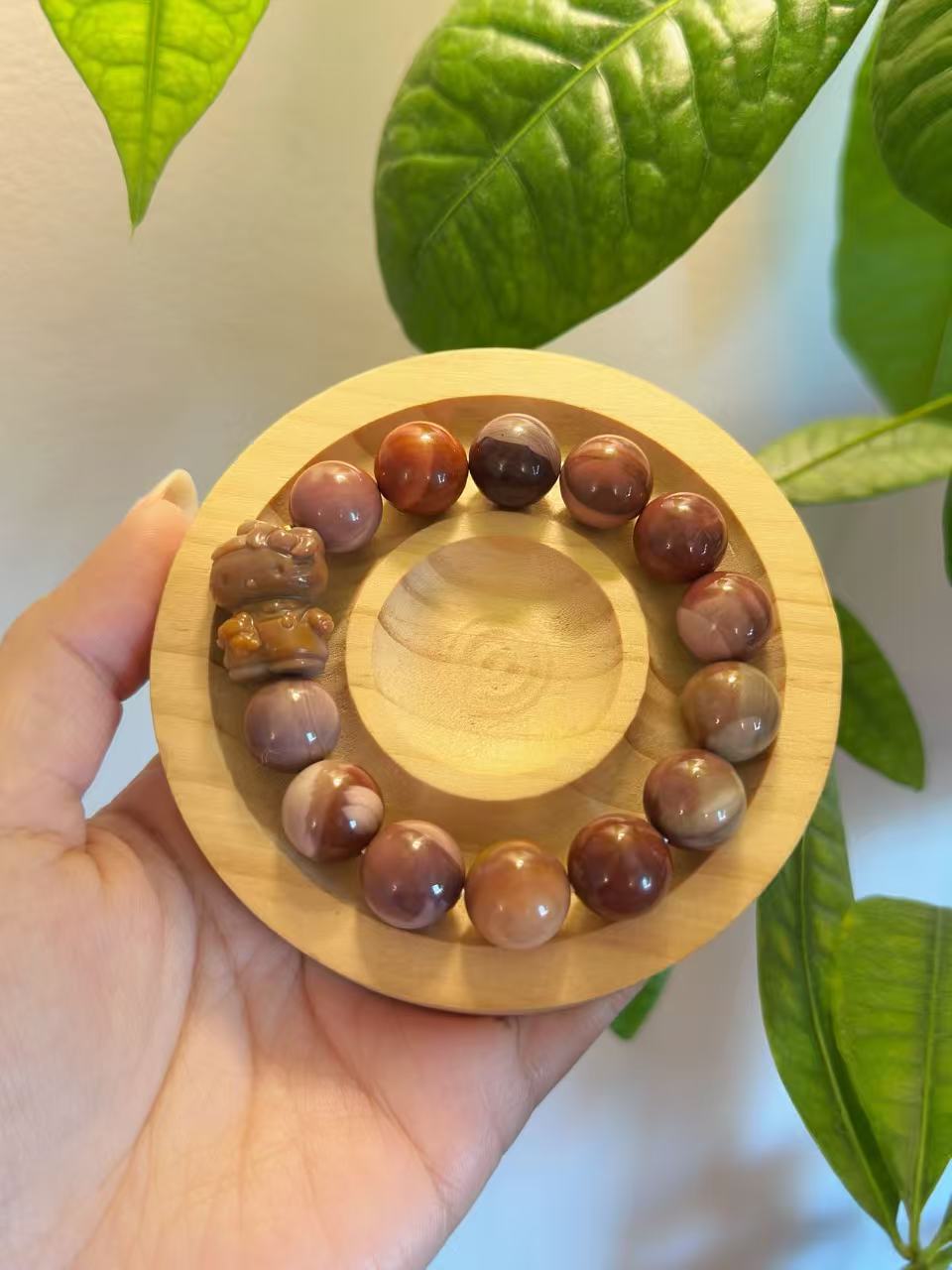 13mm Grape Alashan Agate Bead Bracelet with Kitty Charm Birthday Gift | Natural stone Handmade Bracelet | Energy Bracelet Gift for Her