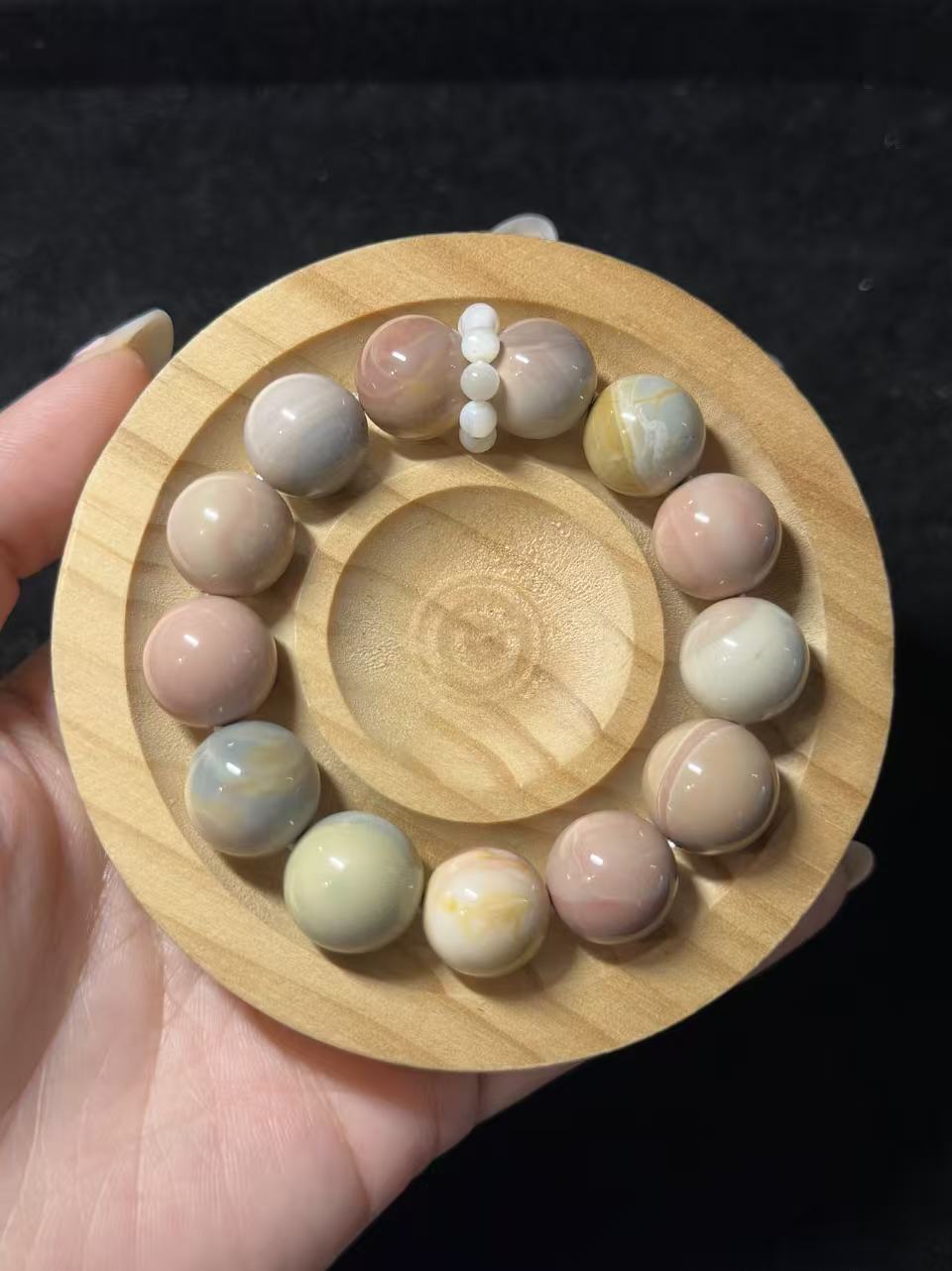 14mm Dreamy Alashan Agate Beads Handmade Bracelet | Natural Gemstone Jewelry | Women Accessories | Gift for Her | DIY | Textured Stone