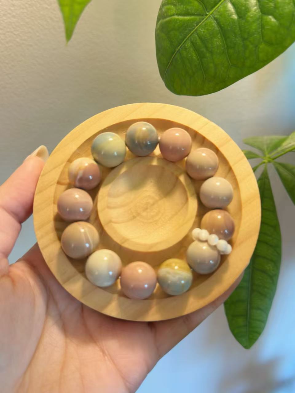 14mm Dreamy Alashan Agate Beads Handmade Bracelet | Natural Gemstone Jewelry | Women Accessories | Gift for Her | DIY | Textured Stone