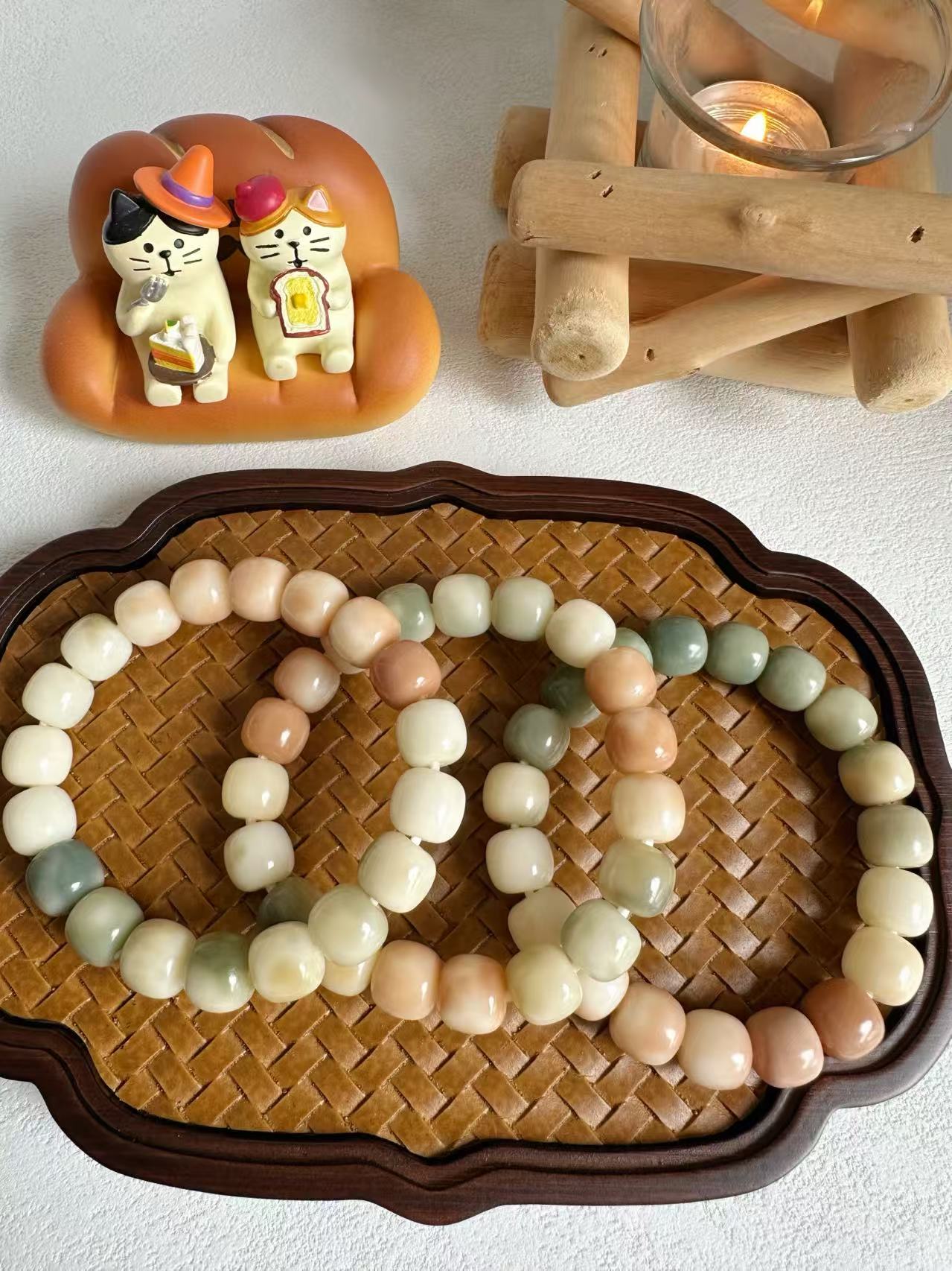 12mm桶珠 Bodhi Root Bracelet | Prayer Beads | Handmade Bracelet | Natural Bodhi Root