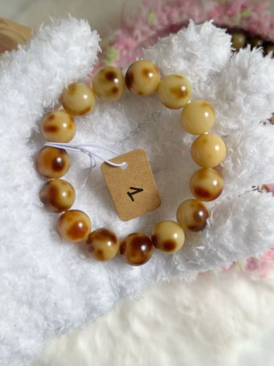14mm圆珠琥珀 Bodhi Root Bracelet | Prayer Beads | Handmade Bracelet | Natural Bodhi Root