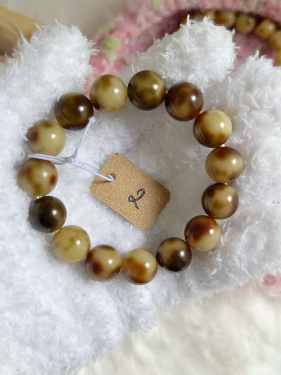 14mm圆珠琥珀 Bodhi Root Bracelet | Prayer Beads | Handmade Bracelet | Natural Bodhi Root